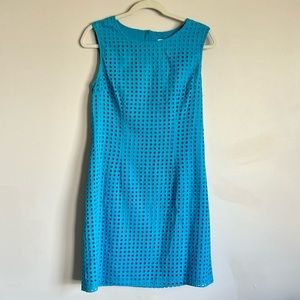 Like new, ALFRED SUNG, teal mini dress, size 10 (002)
